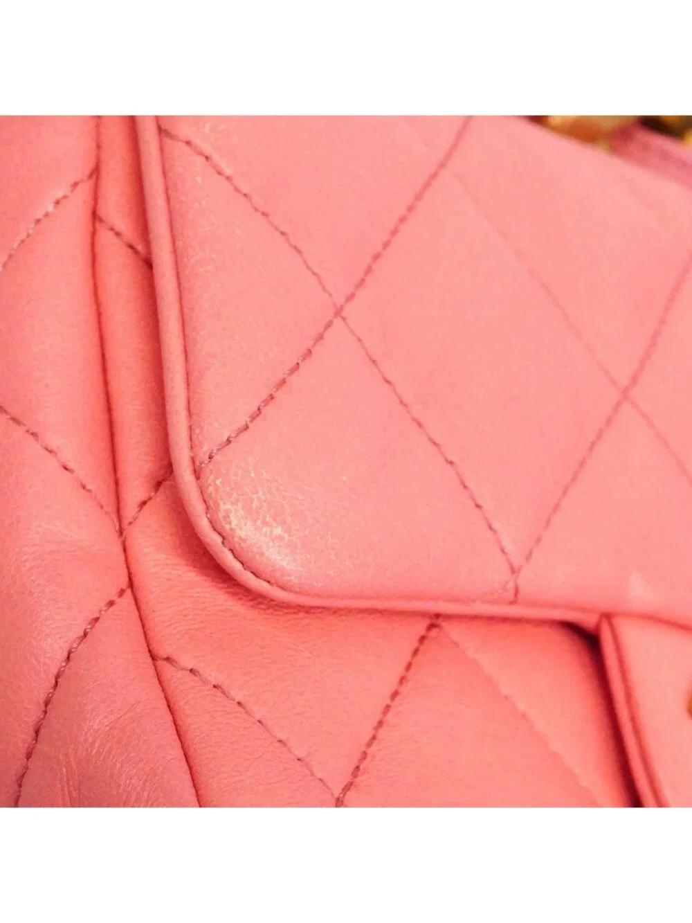 Chanel Shoulder Bag Quilted Lambskin Pink Gold